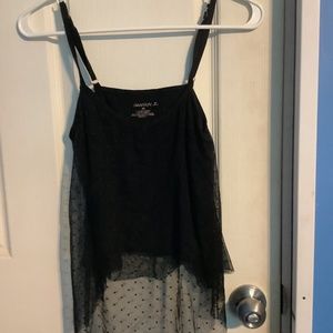 Women’s Danskin Black Lacy & Sheer Tank Top Size XS
